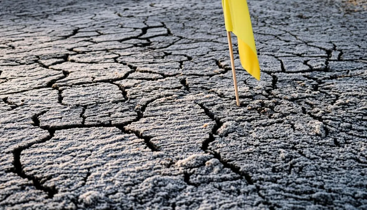 Frost-heaved, frost-crusted ground in an Essex County winter