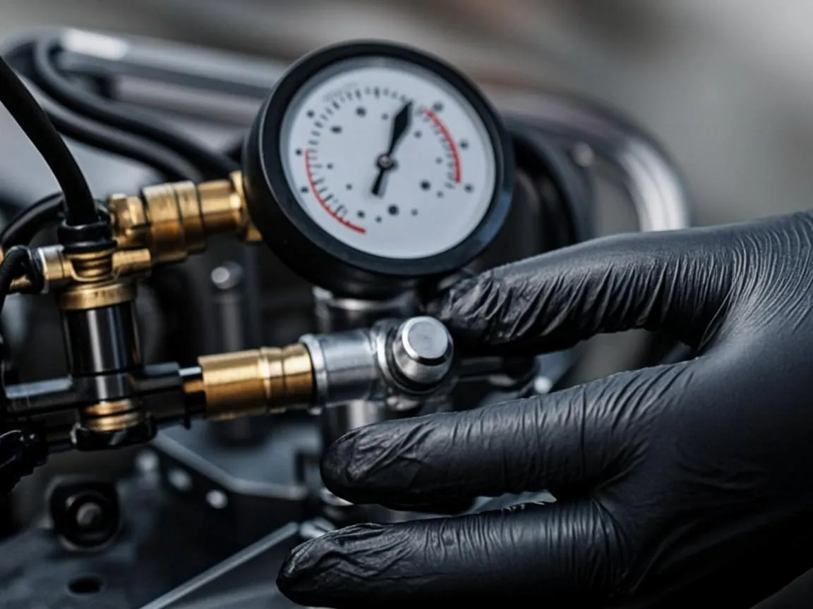 Jetting truck pressure gauge and controls during a hydro-jetting service